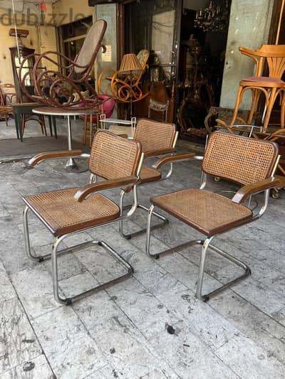 antique cesca chairs 1930chrome كرسي عدد ٣ انتيك تصميم رائع