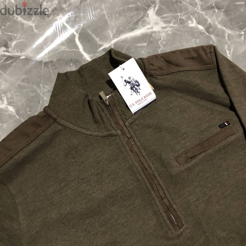 US POLO Sweater Dark Khaki size XL 2