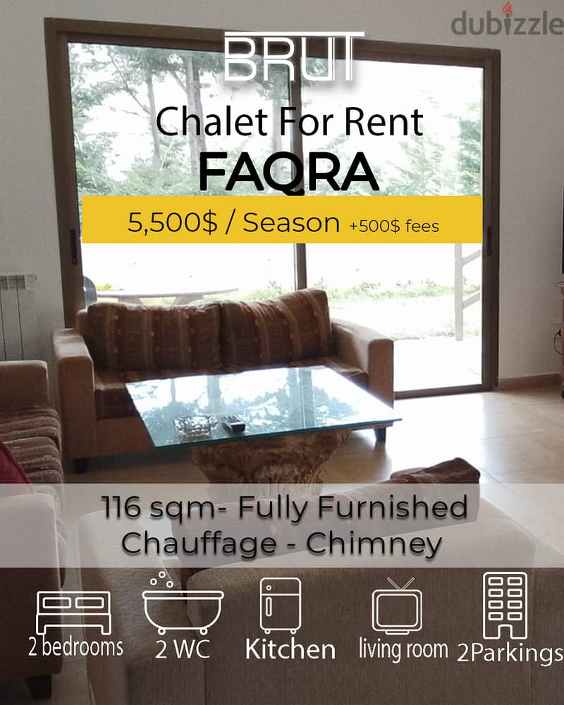 116 m Furnished chalet for rent 3 mn to Mzaar ski resort 0