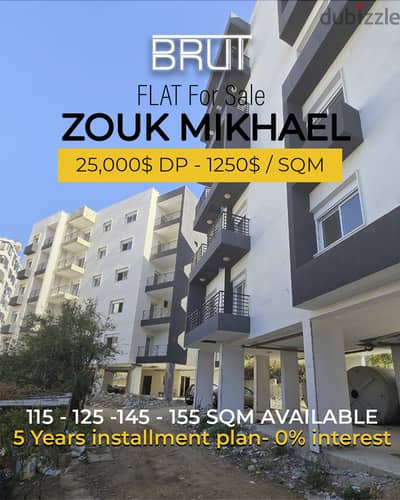 Apartments for sale with installments over 5 y zouk Mkael -Keserwan