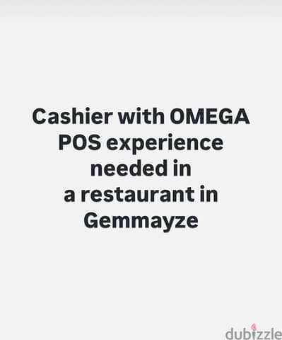 Cashier with omega POS and Restaurant experience