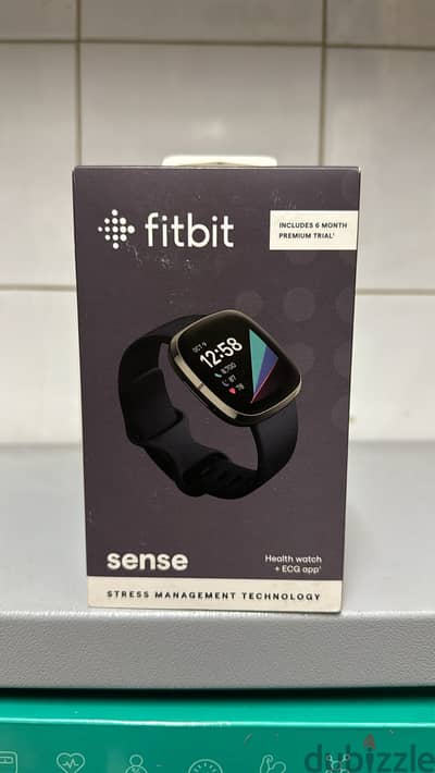 Fitbit sense Graphite Stainless Steel case & carbon band great & good