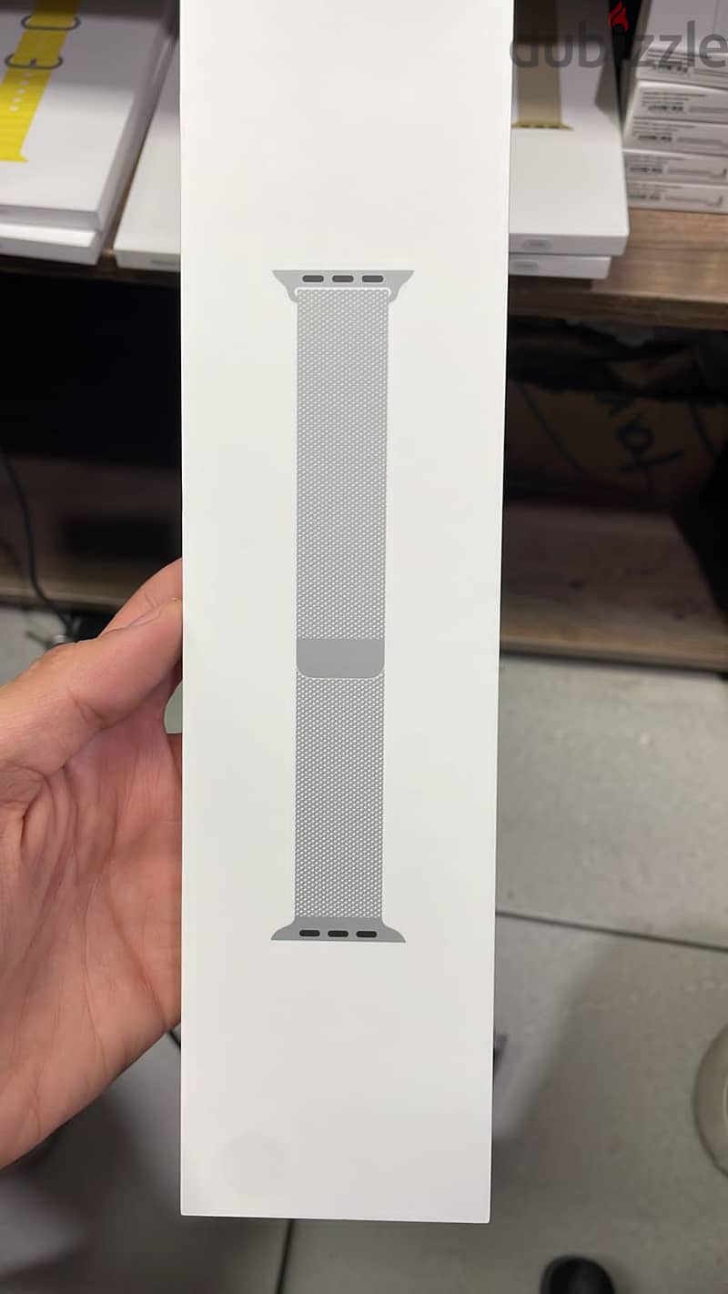 Original band silver milanese loop stainless steel apple watch 45mm e 0