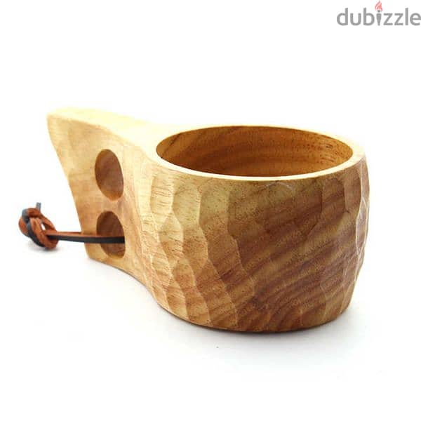 carved rubber wood mug 0