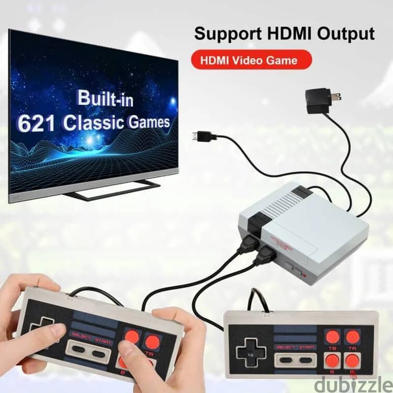 Classic Retro Game Console with 621 8bit Games - HDMI Output 1