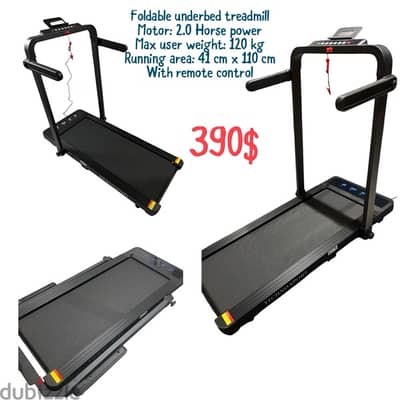 Foldable treadmill under bed