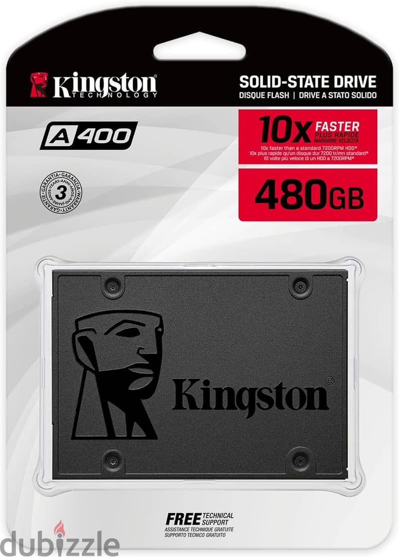 Kingston 480GB internal SSD drive SATA III, SA400S37/480G 0