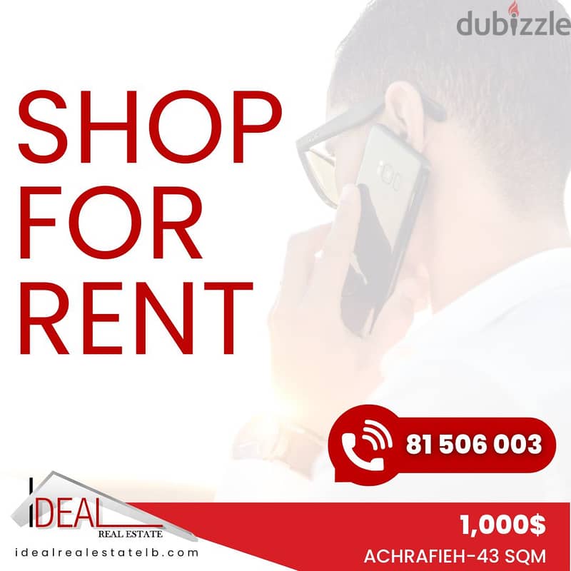 Shop 43 sqm for rent in Achrafieh REF#AR11003 0