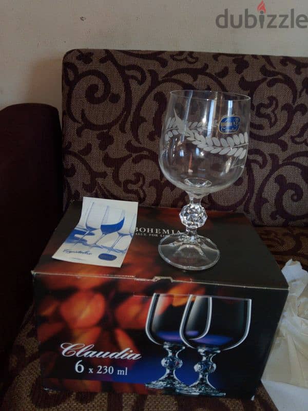 ×6 crystal wine cups new 0