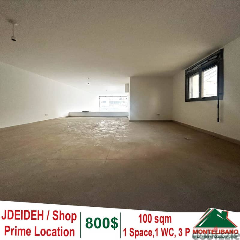 Prime Location 100 sqm Shop for rent in Jdeideh!! 0