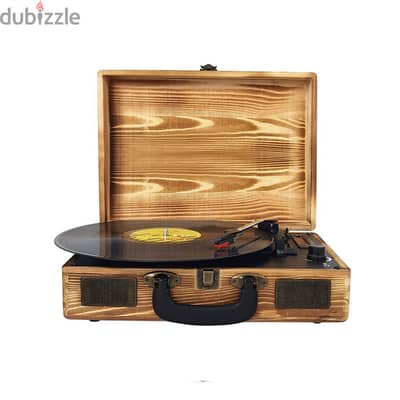 Prixton Turntable Vinyl Record Player LED Stereo Wood Bluetooth