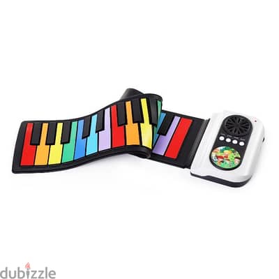 Flexible RollUp Keyboard Foldable Silicone 37 Key with Speaker Rainbow