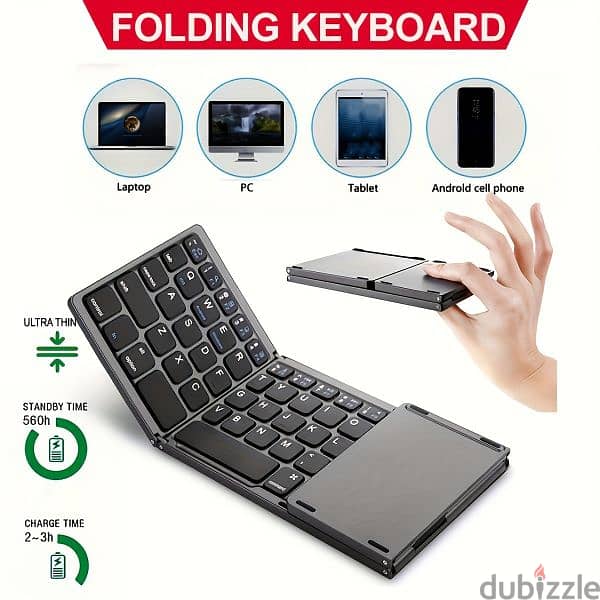 foldable keyboard wireless+ touch pad 1