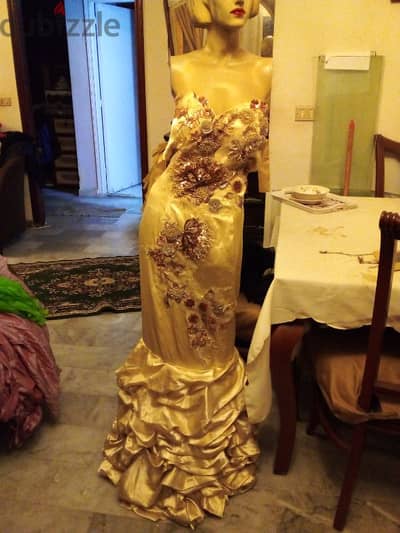 long gold dress