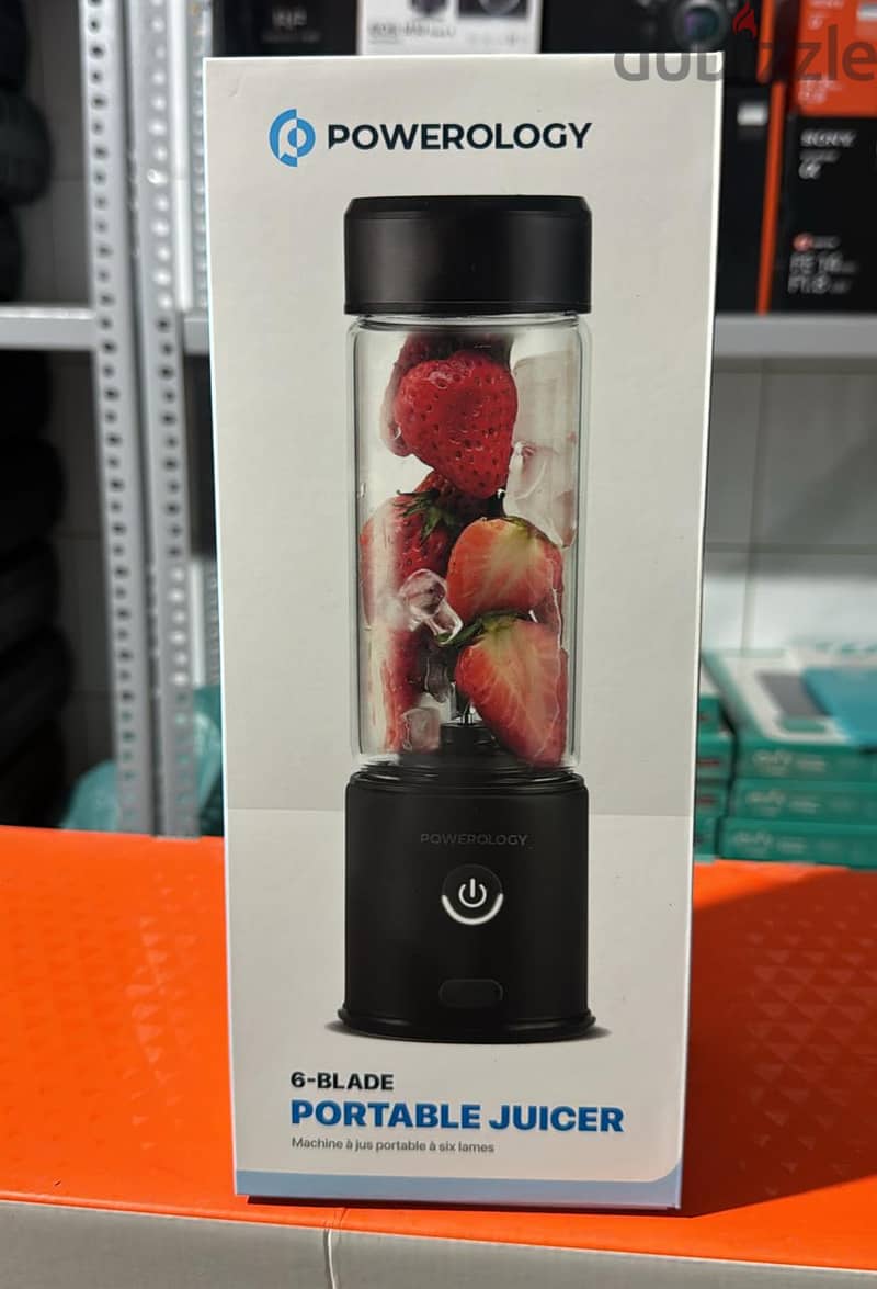 Powerology 6-Blade Portable Juicer 450ml 0