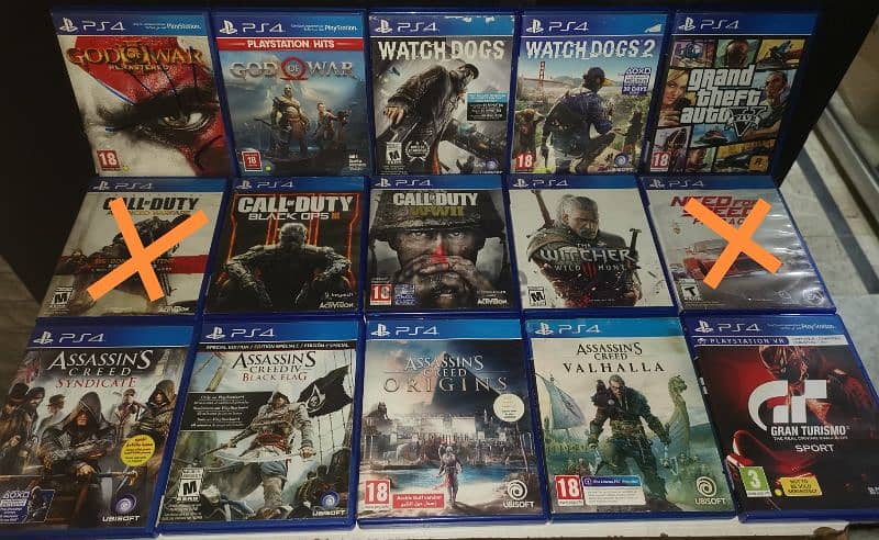 New sealed and used PS4 games. 9