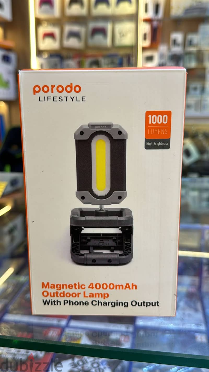 Porodo magnetic 4000mah outdoor lamp with phone charging output great 0