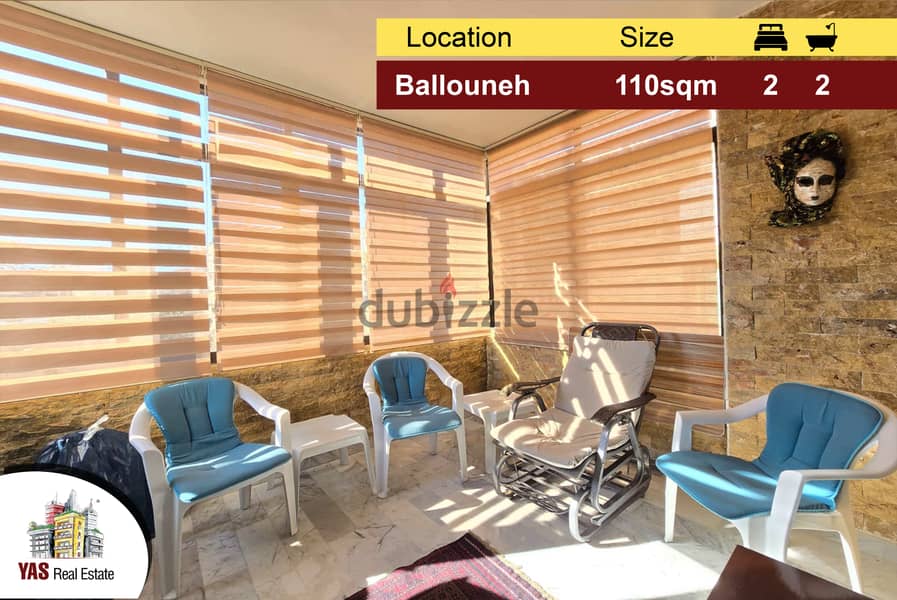 Ballouneh 110m2 | Prime Location | Open View | Calm Area | Catch | DA 0