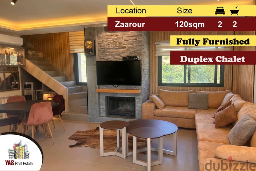 Zaarour Club 120m2 | Duplex Chalet | Furnished | Luxury | PA 0