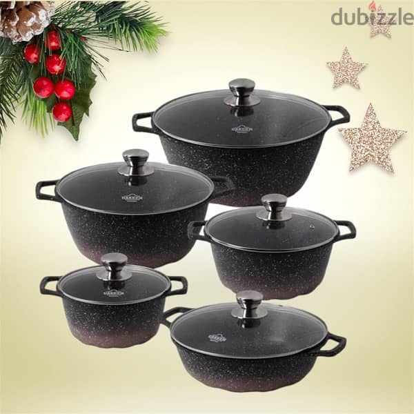 Set Cookware 10pcs Granite 1