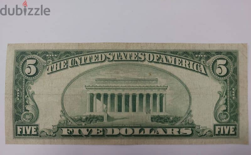 USA Five Dollars Banknote Red Seal year 1953 very fine 1