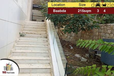 Baabda 215m2 | 110m2 Terrace/Garden | brand New | Luxury|Quiet Area|PA