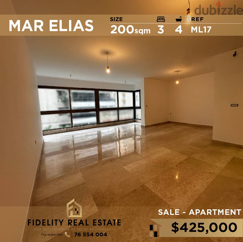 Apartment for sale in Mar elias ML17 للبيع في مار الياس 0