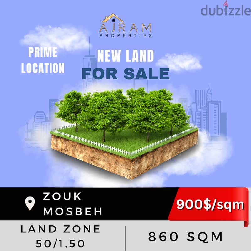 Zouk Mosbeh Land | 860 sqm | 900$/sqm 0