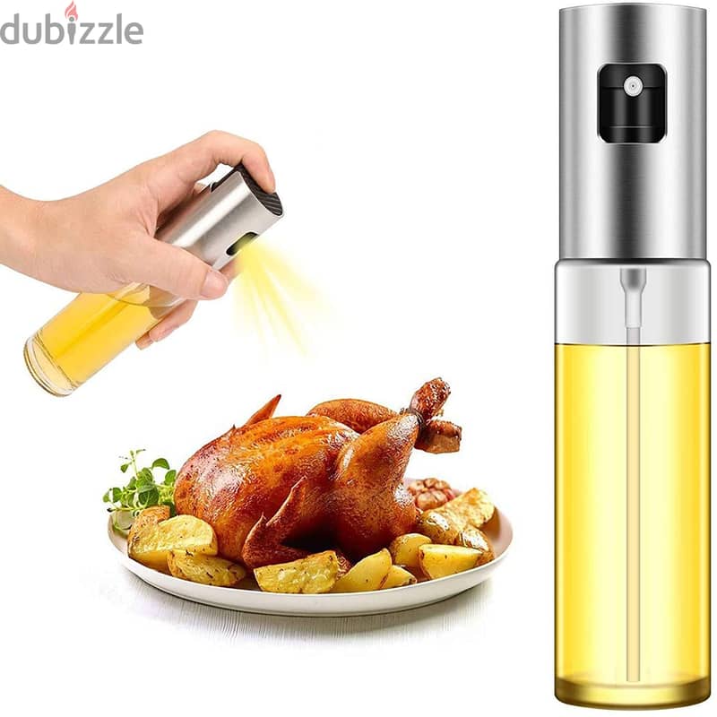 Olive Oil Sprayer - 100ml Glass Bottle for Cooking & Grilling 0