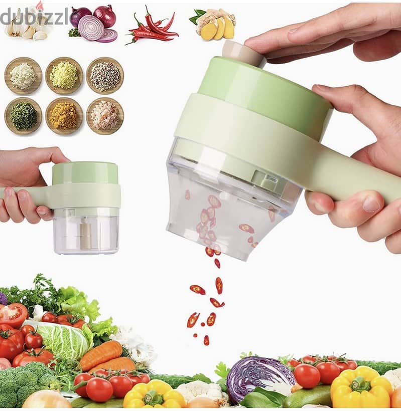 4-in-1 Handheld Electric Vegetable Cutter & Food Processor 0