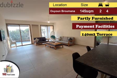 Ouyoun Broumana 145m2 | 140m2 Terrace | Partly Furnished | Luxury |AMK