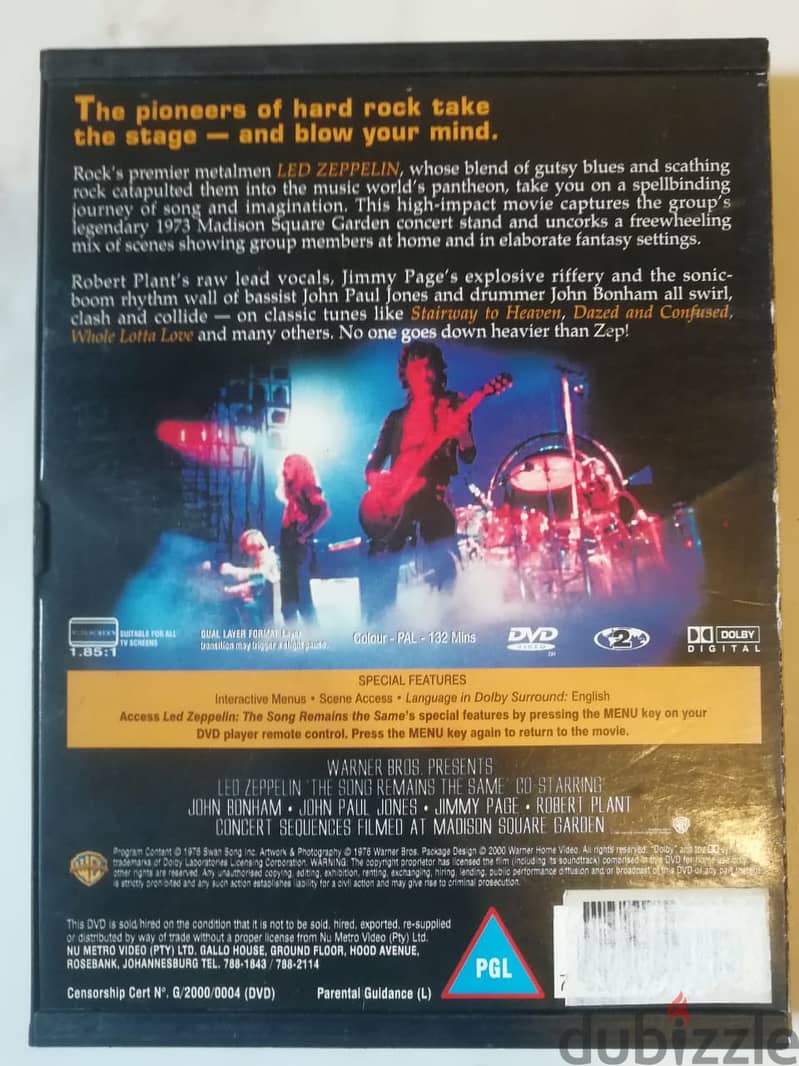 Led Zeppelin "The song remains the same" DVD 2