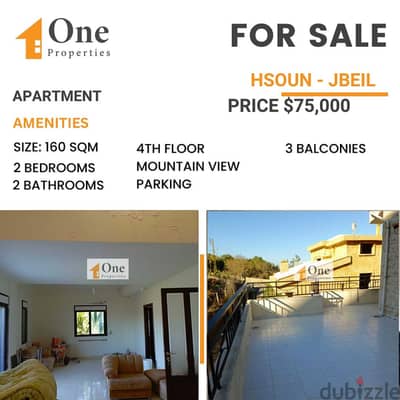 APARTMENT FOR SALE IN HSOUN - JBEIL