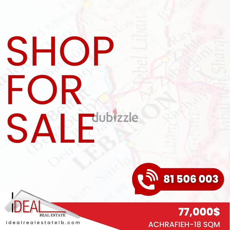 18 sqm Shop for sale in Ashrafieh REF#EJ729 0