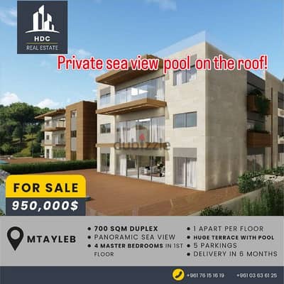 Mtayleb sea view 350 sqm + 350 sqm rooftop terrace