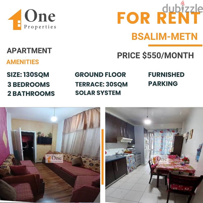 APARTMENT FOR RENT IN BSALIM 0