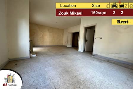 Zouk Mikael 160m2 | Rent | Well Maintained | Quiet Street | EH/IV