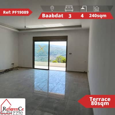 Prime apartment with terrace in Baabdat شقة مميزة مع تراس في بعبدات