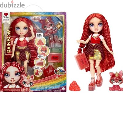 RAINBOW HIGH Fashion Doll with Slime & Pet - Ruby (Red)