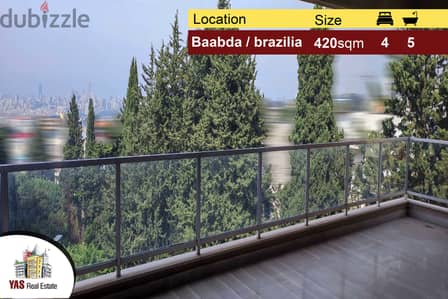 Baabda / Brazilia 420m2 | Luxury | Prime Location | View | PA |