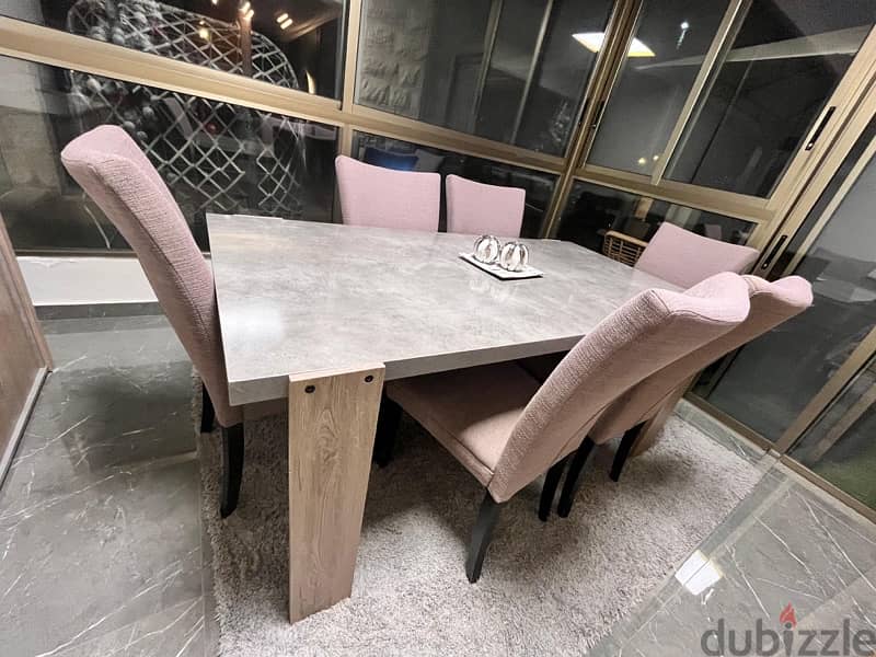 Dining table with 6 chairs and cabinet 0