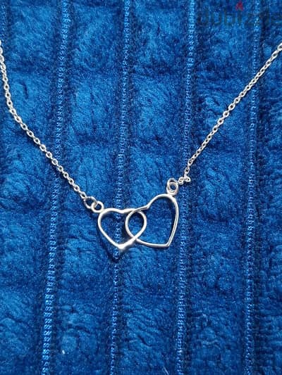 925 Sterling Silver hearts necklace