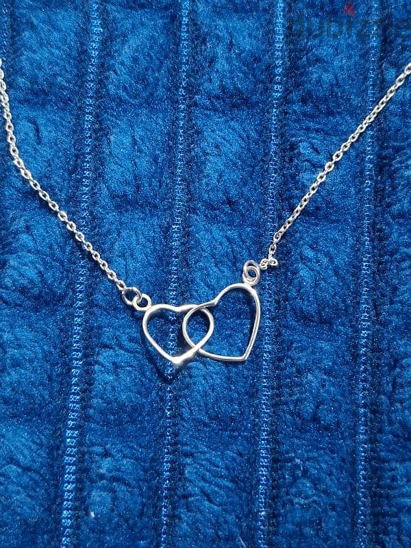 925 Sterling Silver hearts necklace 0