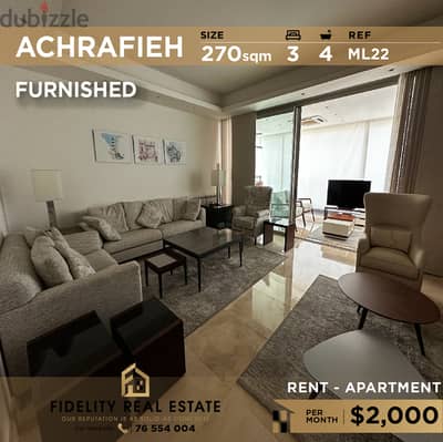 Apartment for rent in Achrafieh furnished ML22