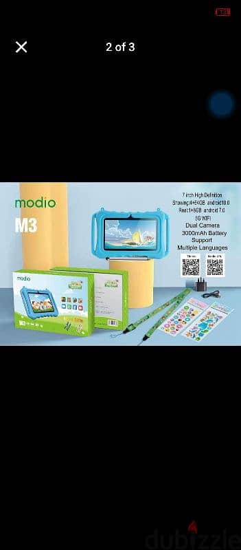 Tab modio for kids  128g  4 ram with cover 40$ 0