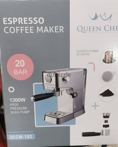 Espresso Machine QueenChef 3 in 1 مكنة قهوة كوين شيف