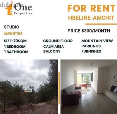 STUDIO FOR RENT IN HBELINE - AMCHIT