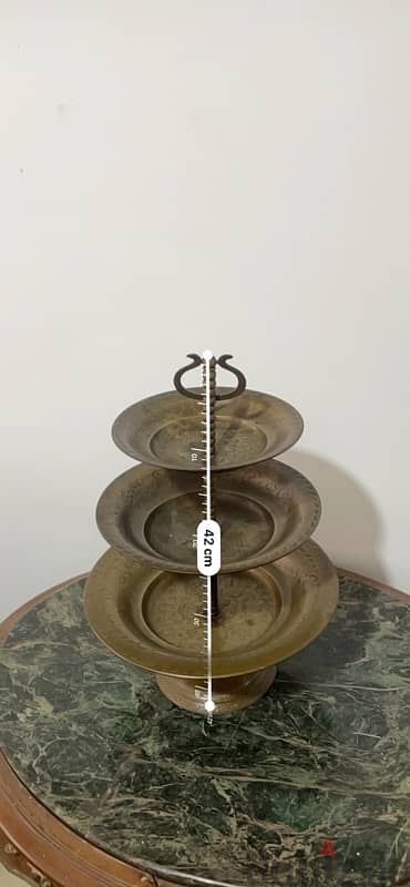 antique brass serving stand 0