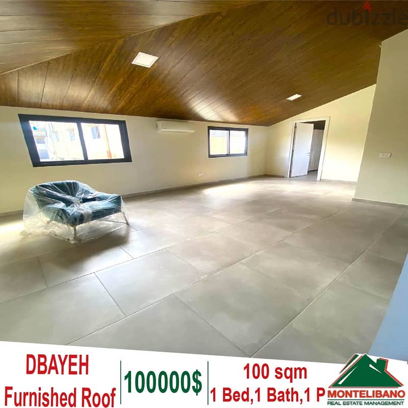 Fully Furnished 100 Sqm Roof  for sale in Dbayeh 0