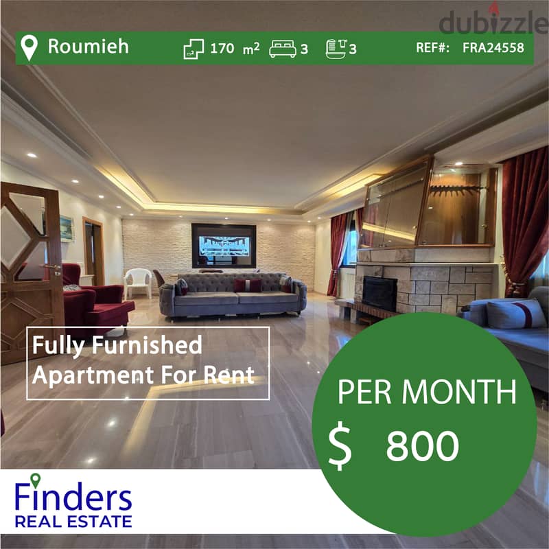 Apartment for rent in Roumieh! شقة للإيجار في رومية 0